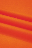 Orange Varsity Striped Detail Drop Shoulder Oversized Sweatshirt