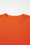 Orange Varsity Striped Detail Drop Shoulder Oversized Sweatshirt