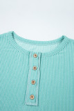 Multicolour Twisted Ribbed Knit Colorblock Henley Top