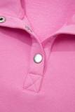Bonbon Embroidered Flower Patchwork Snap Buttons Pullover Sweatshirt