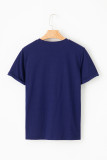 Blue GAME DAY TOUCH DOWN Graphic T Shirt