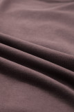 Dark Khaki Contrast Terry Bow Pattern Drop Shoulder Sweatshirt