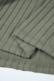 Mist Green Thermal Ribbed Texture Drop Shoulder Button Up Shacket