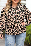 Leopard Flora Print Plus Size Shirt
