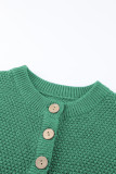 Green-2 Henley Pullover Drop Shoulder Sweater with Slits
