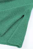 Green-2 Henley Pullover Drop Shoulder Sweater with Slits