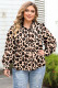 Leopard Flora Print Plus Size Shirt