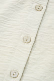 Beige Pure Color Patch Pocket Shirt