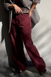 Red Dahlia Loose Straight High Waist Solid Color Jeans