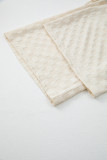 Beige Checkered Pocketed High Waist Wide Leg Overall