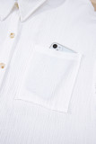 White Cotton Gauze Lace Patchwork Long Sleeve Shirt