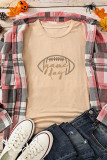 Khaki game day Rugby Embroidered Graphic T Shirt