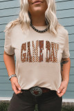 Khaki GAME DAY Rugby Checkered Letter Graphic T Shirt