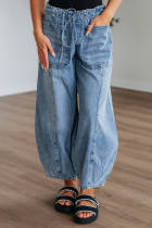 Myosotis Large Patch Pocket Drawstring Paperbag Waist Barrel Jeans