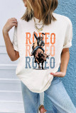 White Cowboy RODEO Graphic Western T Shirt