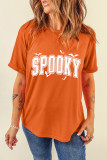Orange SPOOKY Bats Halloween Graphic T Shirt