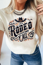 White ITS RODEO TIME YALL Western Graphic T Shirt
