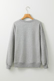 Gray GAME DAY Rugby Bow Embroidered Casual Sweatshirt