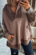 Goat Waffle Contrast Patchwork Plus Size Pocketed Hoodie