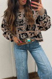 Black Bows & Horseshoes Pattern Western Fashion Print Sweater