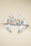 Beige Western Geo Pattern Patchwork Hoodie with Kangaroo Pocket
