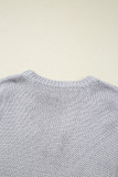 Light Grey Bowknot Applique Cap Sleeve Sweater