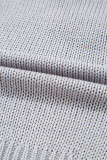 Light Grey Bowknot Applique Cap Sleeve Sweater