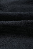Black Warm Furry Pullover Hoodie