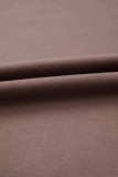 Dark Khaki Color Block Drop Shoulder Pullover Casual Sweatshirt