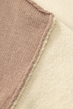 Pale Chestnut Color Block Turtle Neck Drop Shoulder Knit Sweater