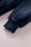 Navy Warm Furry Pullover Hoodie