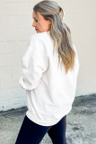 Beige Big Bow Accent Plus Size Drop Shoulder Sweatshirt