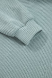 Clearly Aqua Ribbed Drop Shoulder Knit Hoodie