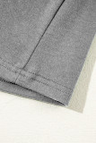 Light Grey Solid Exposed Seam Crew Neck Long Sleeve Top