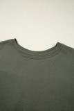 Moss Green Vintage Plaid Patchwork Drop Shoulder Sweatshirt