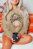 Khaki Camouflage Turkey Print Halloween Fashion Graphic Sweatshirt