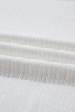 White Cable Texture Ribbed Color Block Plus Size Knit Top