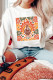 White Thanksgiving Turkey Graphic Holiday Crew Neck Sweatshirt