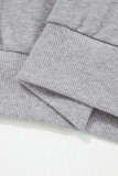 Light Grey Contrast Bow Applique Drop Sleeve Round Neck Sweatshirt