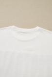 White FOOTBALL 3D Letter Graphic Crew Neck Sweatshirt