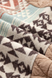 Light French Beige Aztec Quilted Patchwork Western Fashion Jacket