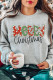 Gray Merry Christmas Festive Letter Print Drop Shoulder Sweatshirt