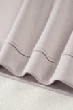 Jet Stream Solid Color Drop Shoulder Pullover Drawstring Mini Skirt 2pcs Outfit