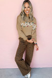 Smoke Gray Merry Colorful Dot Detail Christmas Dolman Sweater