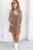Goat Vintage Washed Denim V Neck Suspender Mini Dress