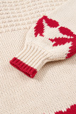 Apricot Bow Pattern Textured Open Front Baggy Cardigan
