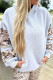 Light Grey Camouflage Patchwork Asymmetric Sleeve Plus Size Hoodie
