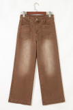 Brown Mimimalist Patch Pocket Womens Shift Jeans