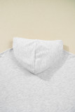 Light Grey Camouflage Patchwork Asymmetric Sleeve Plus Size Hoodie