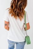 White Leopard Plush Christmas Tree Patched Graphic Tee